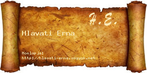 Hlavati Erna névjegykártya